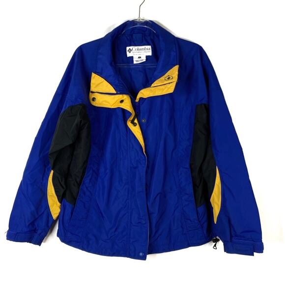 Columbia | Blue Yellow Waterproof Rain Jacket L - Picture 1 of 5